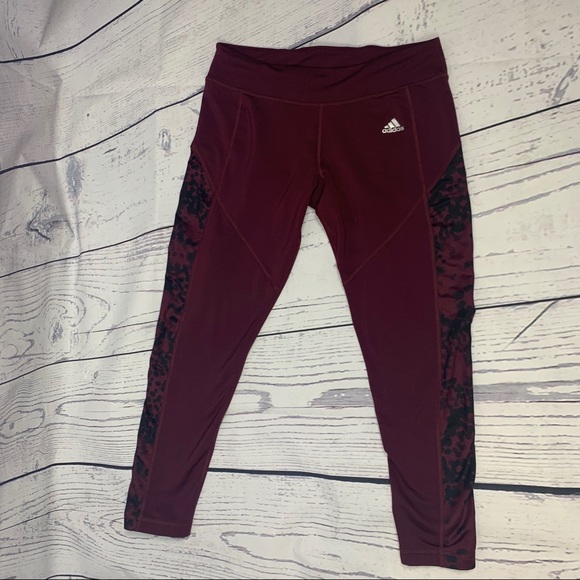 Adidas Workout Pants with leopard print down side - Picture 1 of 4